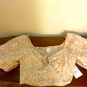 Yellow Floral Crop Top